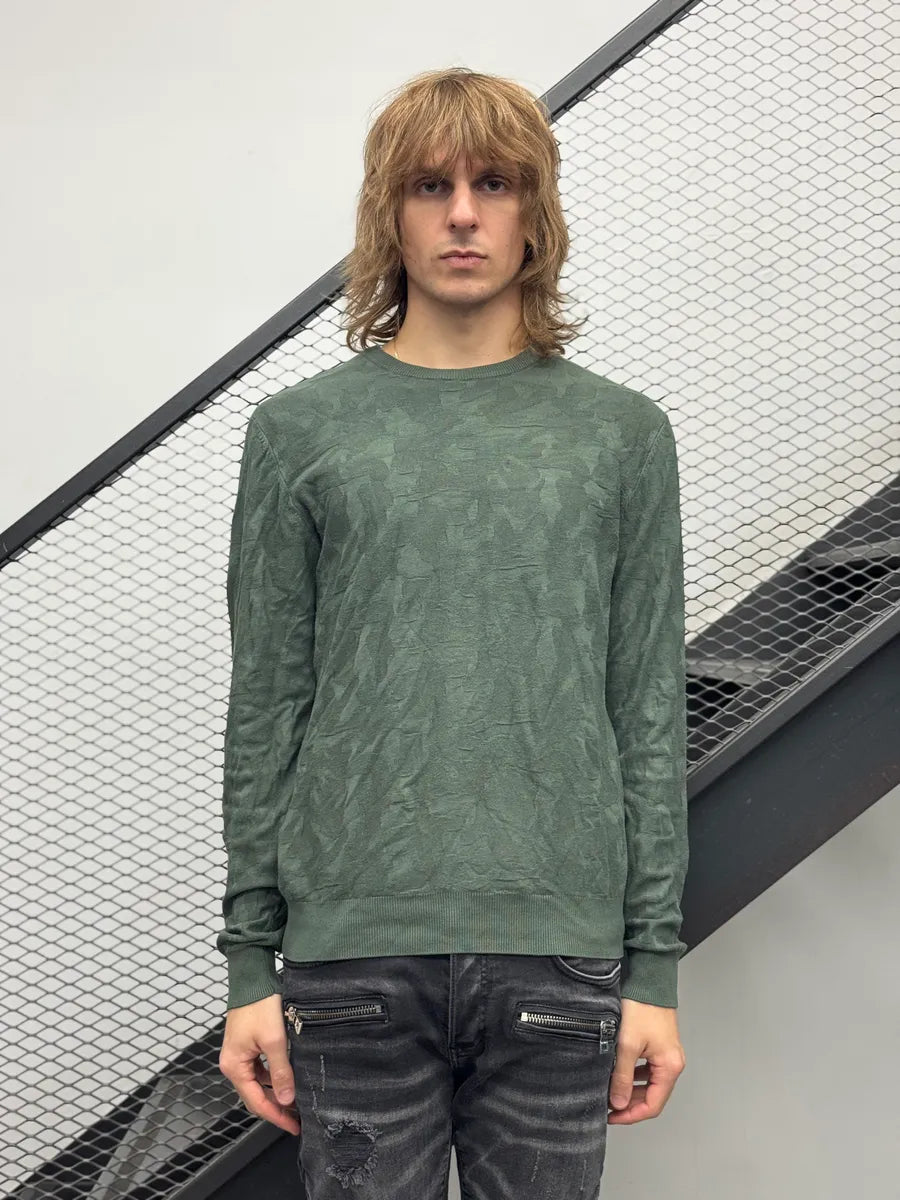 Emporio Armani Tern Olive Relief Sweater gEQGAbJ 1