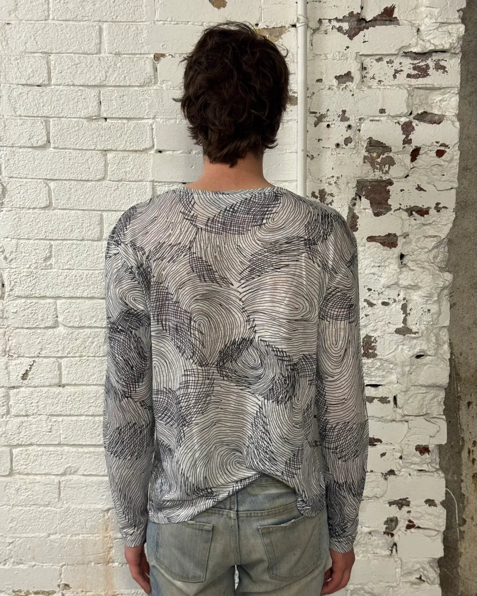 Emporio Armani White Cotton Graphic Print Long Sleeve T-Shirt cEKKOdy 2