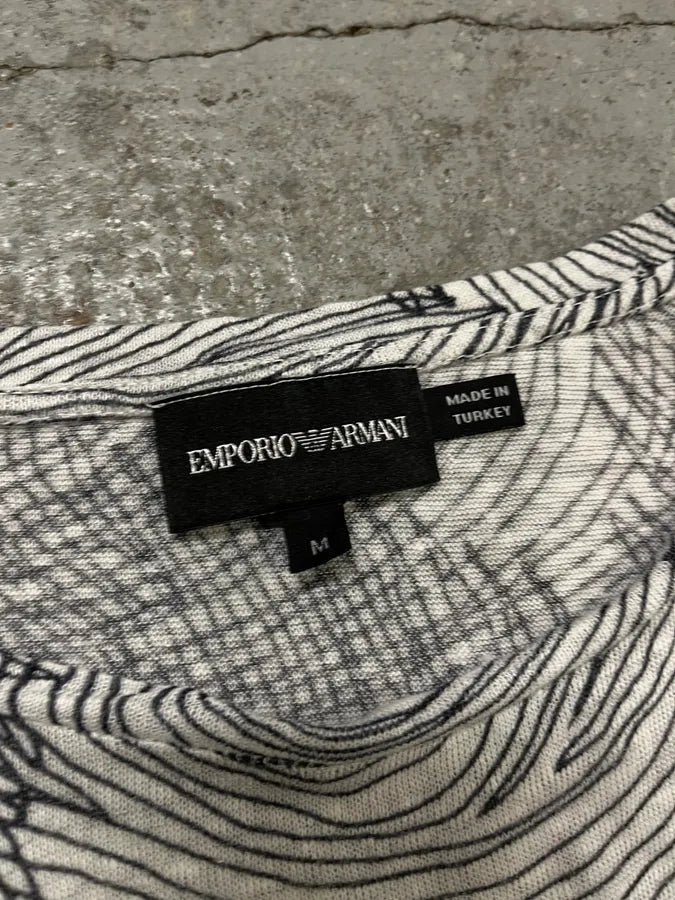 Emporio Armani White Cotton Graphic Print Long Sleeve T-Shirt cEKKOdy 7