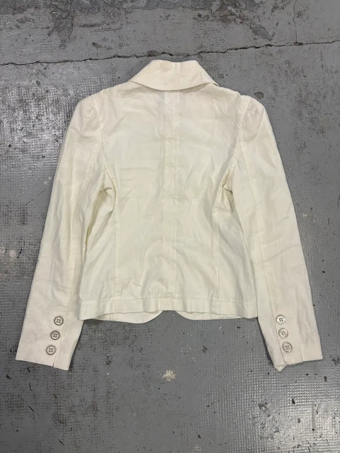 2010s Emporio Armani White Buttoned Multi-Pocket Blazer Jacket LxIZGqG 4