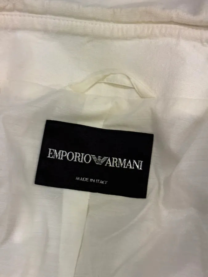 2010s Emporio Armani White Buttoned Multi-Pocket Blazer Jacket LxIZGqG 9
