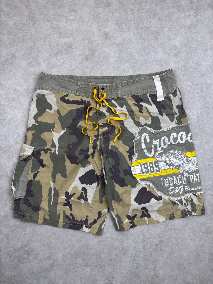 2000s Dolce & Gabbana Khaki Military Camo Swim Shorts eoGcrtYj 3