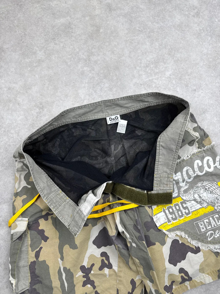 2000s Dolce & Gabbana Khaki Military Camo Swim Shorts eoGcrtYj 10