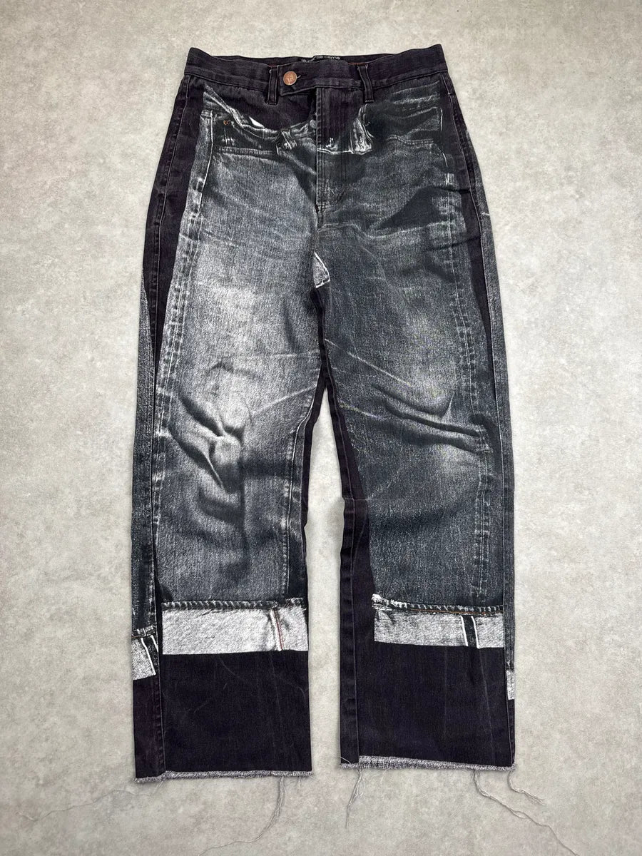 2000s Jean Paul Gaultier Trompe L’Oeil Raw Incrusted Jeans epPfAgAE 0