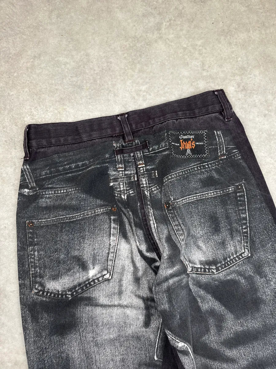 2000s Jean Paul Gaultier Trompe L’Oeil Raw Incrusted Jeans epPfAgAE 10