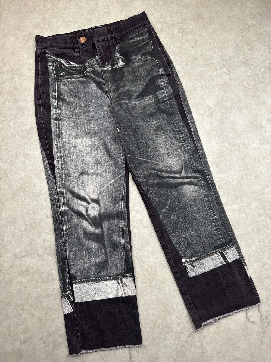 2000s Jean Paul Gaultier Trompe L’Oeil Raw Incrusted Jeans epPfAgAE 4