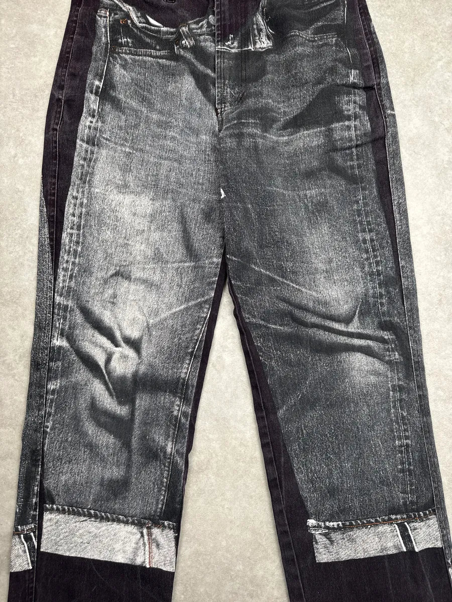 2000s Jean Paul Gaultier Trompe L’Oeil Raw Incrusted Jeans epPfAgAE 9