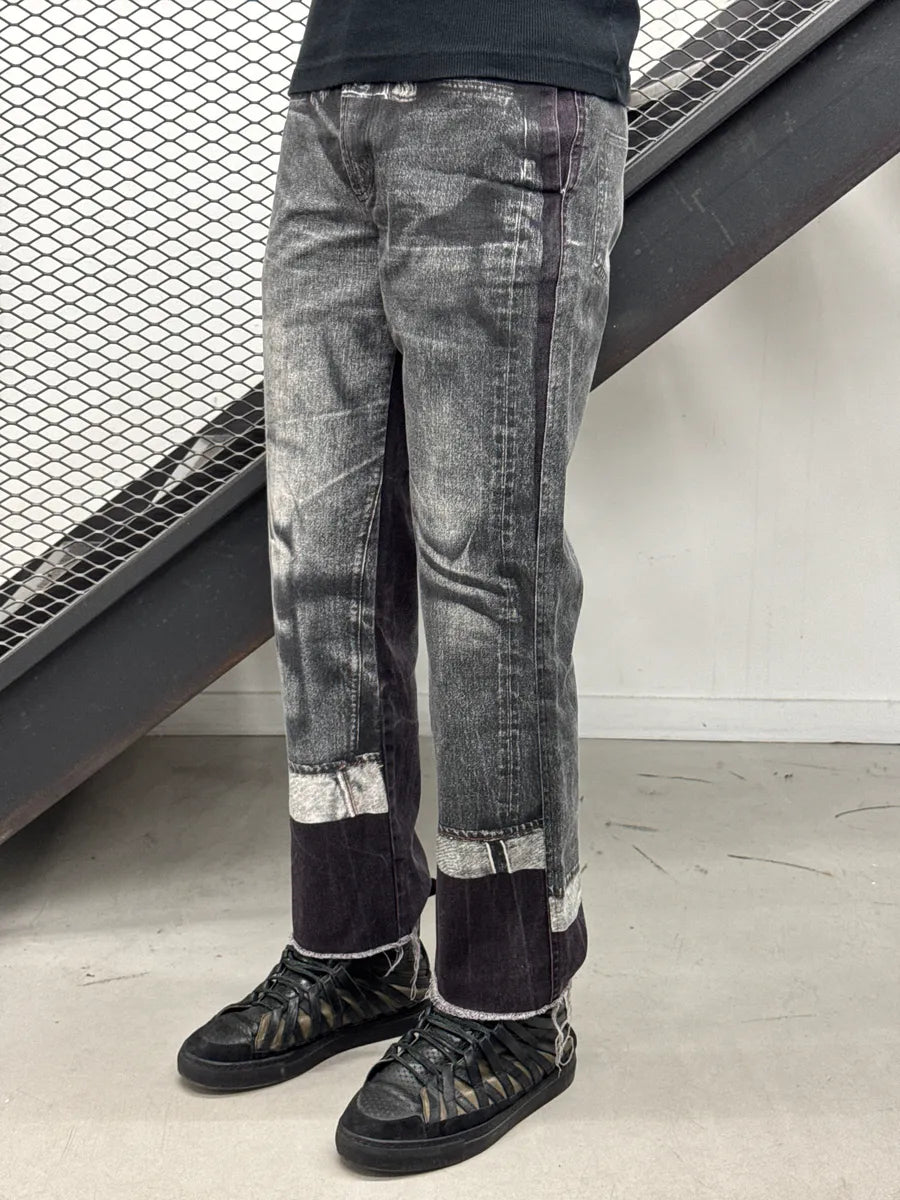 2000s Jean Paul Gaultier Trompe L’Oeil Raw Incrusted Jeans epPfAgAE 2
