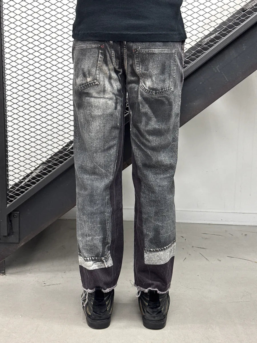 2000s Jean Paul Gaultier Trompe L’Oeil Raw Incrusted Jeans epPfAgAE 3