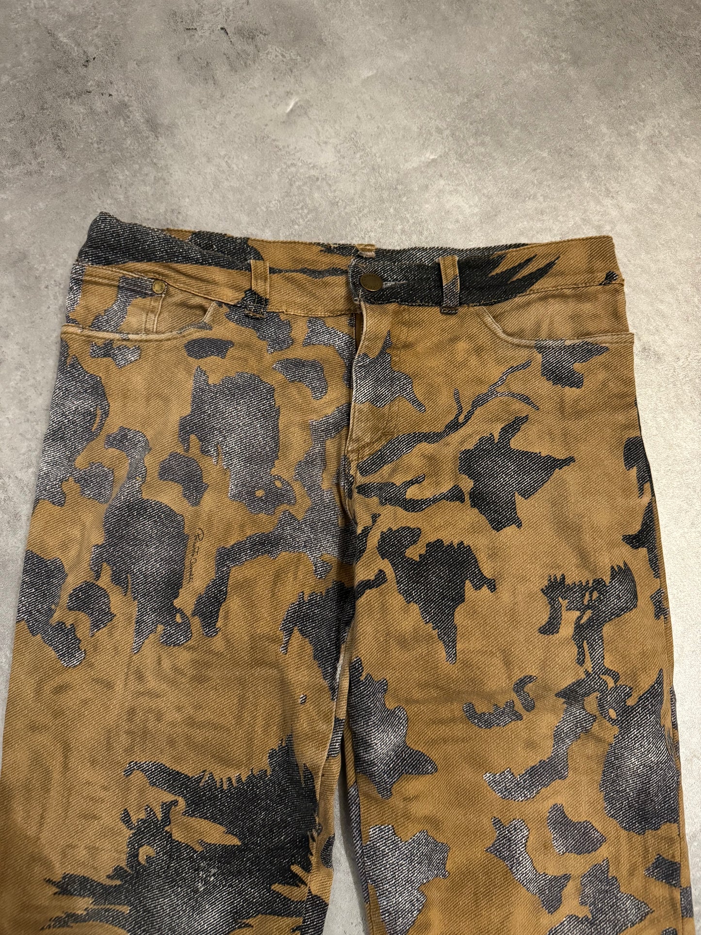 AW2001/02 Roberto Cavalli Brown Crow Peace Camouflage Pants  (S) - 5