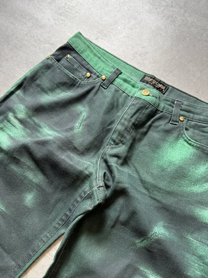 AW2000 Roberto Cavalli Floral Green Spectrum Pants (M) - 5