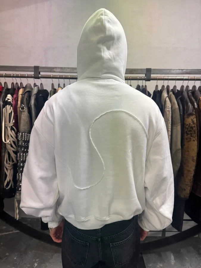 ERL Wave White Cozy Knit Hoodie (M) AhHFuXn 2