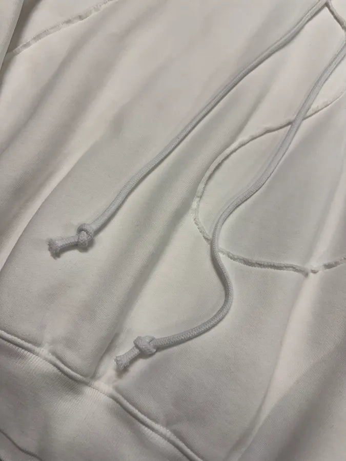 ERL Wave White Cozy Knit Hoodie (M) AhHFuXn 5