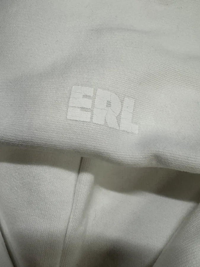 ERL Wave White Cozy Knit Hoodie (M) AhHFuXn 7