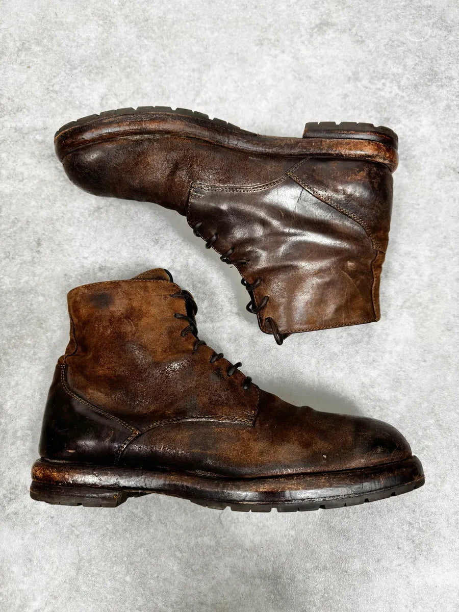 Ernesto Dolani Brown Eroded Suede Leather Boots hsGclzh 1