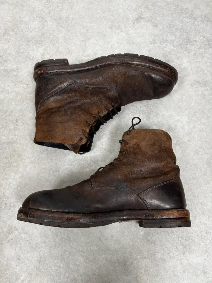 Ernesto Dolani Brown Eroded Suede Leather Boots hsGclzh 2