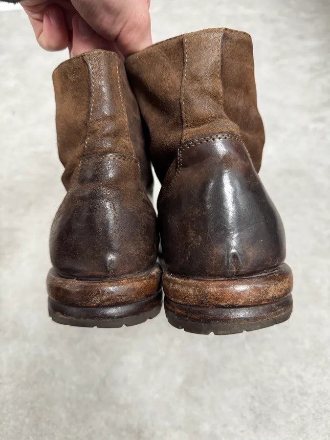 Ernesto Dolani Brown Eroded Suede Leather Boots hsGclzh 5