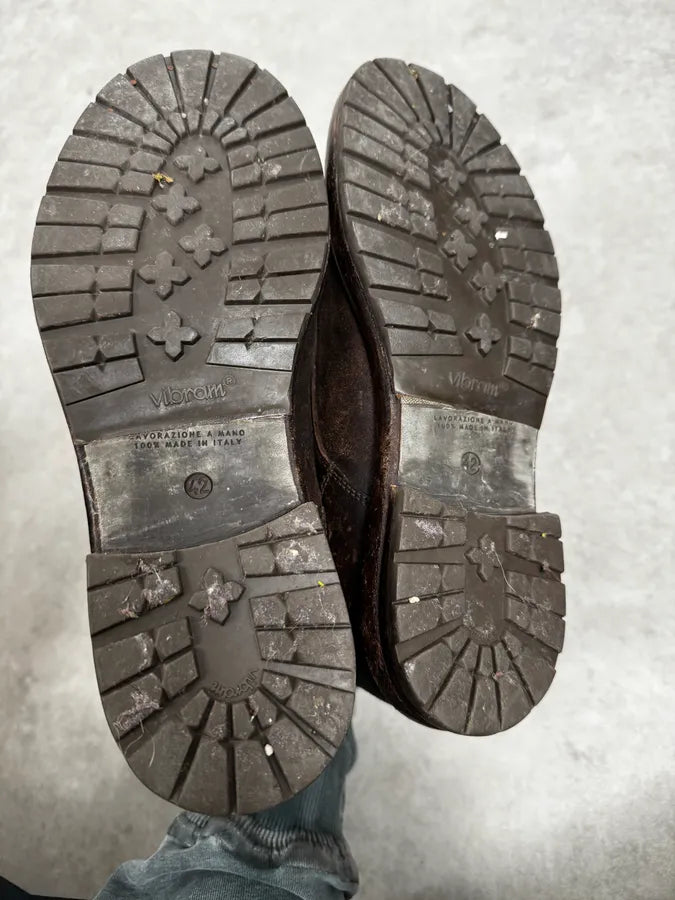 Ernesto Dolani Brown Eroded Suede Leather Boots hsGclzh 6