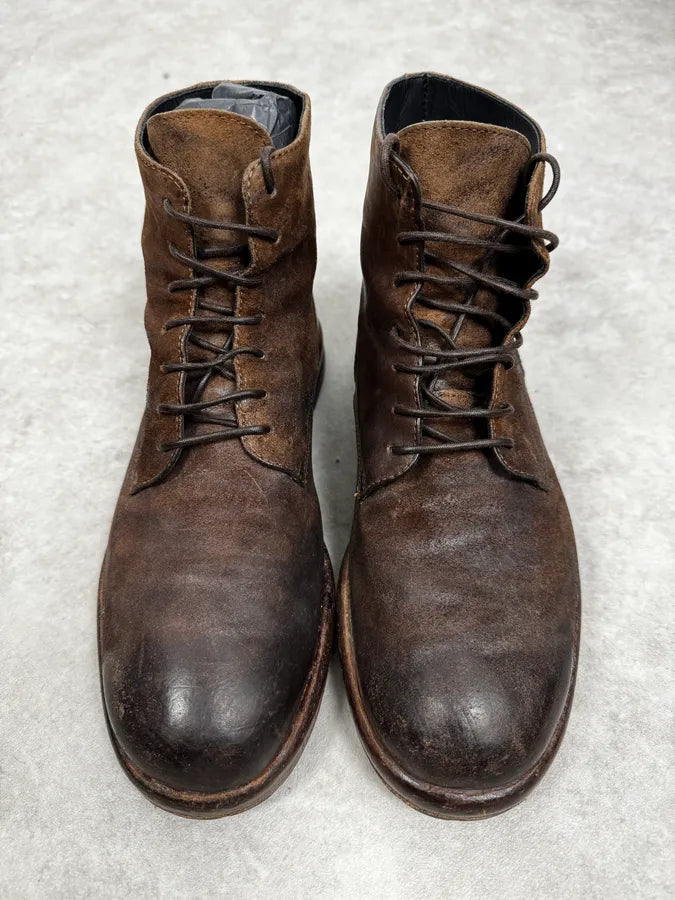 Ernesto Dolani Brown Eroded Suede Leather Boots hsGclzh 3