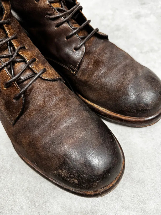 Ernesto Dolani Brown Eroded Suede Leather Boots hsGclzh 4