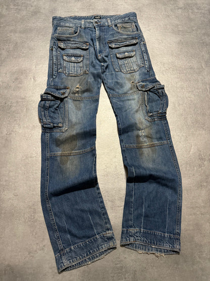 AW2005 Dolce & Gabbana Destroyed Cargo Denim Jeans (L) - 8