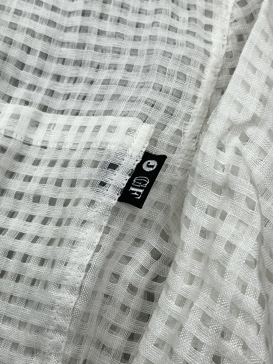 2000s Gianfranco Ferré Jeans White Grid Transparent Shirt euetWqLn 9