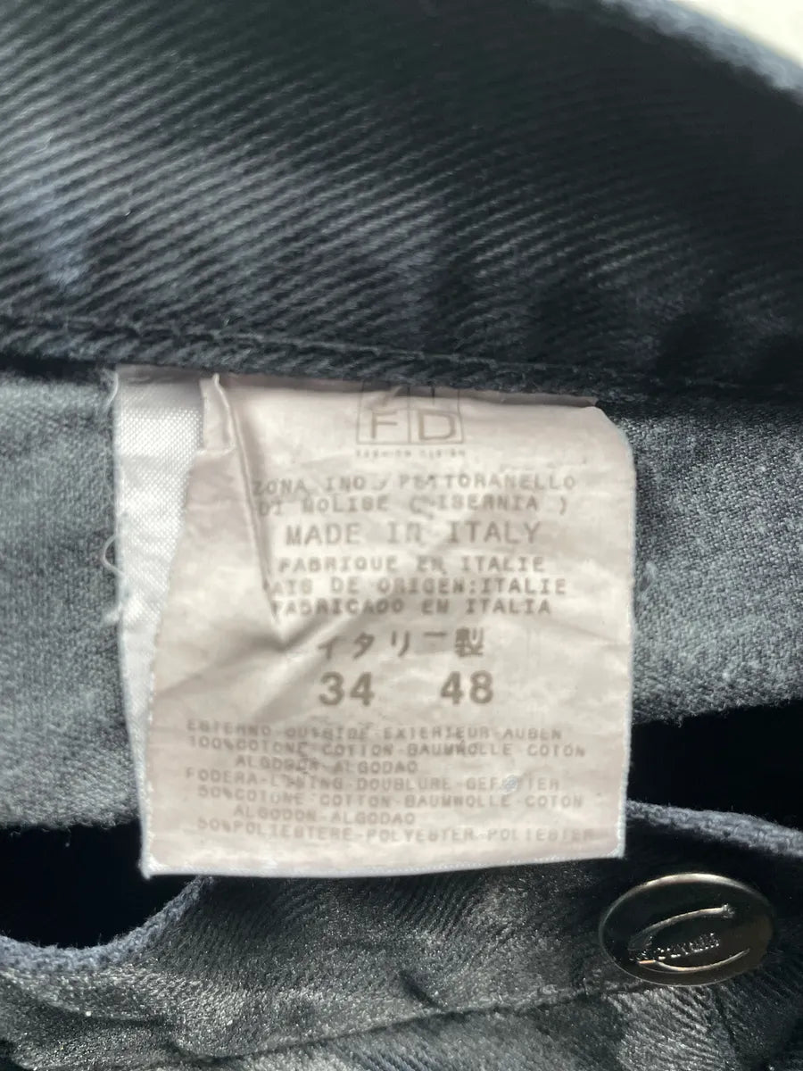 2000s Cavalli Black Denim Metallic Foil Straight-Leg Jeans evWysBCK 11