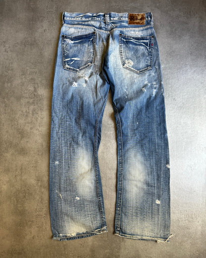 2000s Replay Distressed Straight Relaxed Jeans  (L) - 2