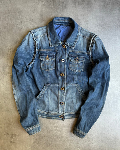 2000s Armani Denim Jacket with Detachable Arms (XS) - 2