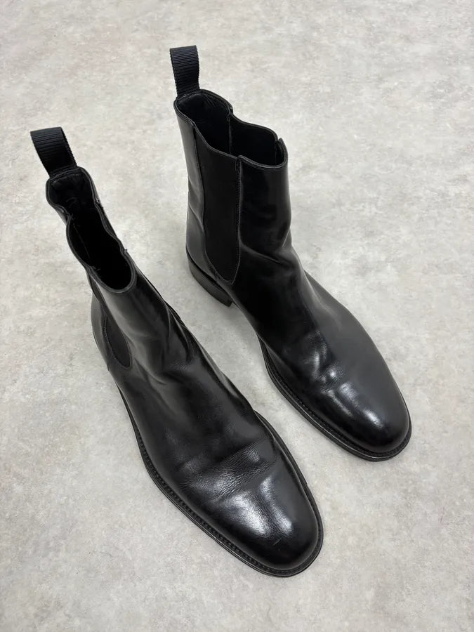 Gucci Black Leather Minimalist Classy Boots oEGiMoY 3