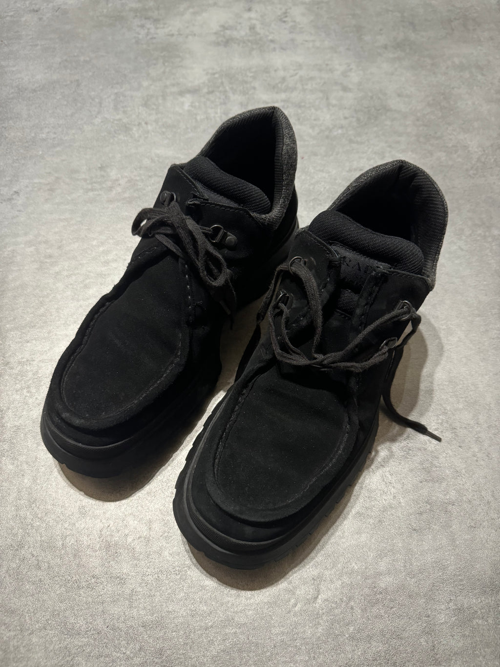 Prada Vibram Black Combat Strap Leather Low Boots  (42) - 8