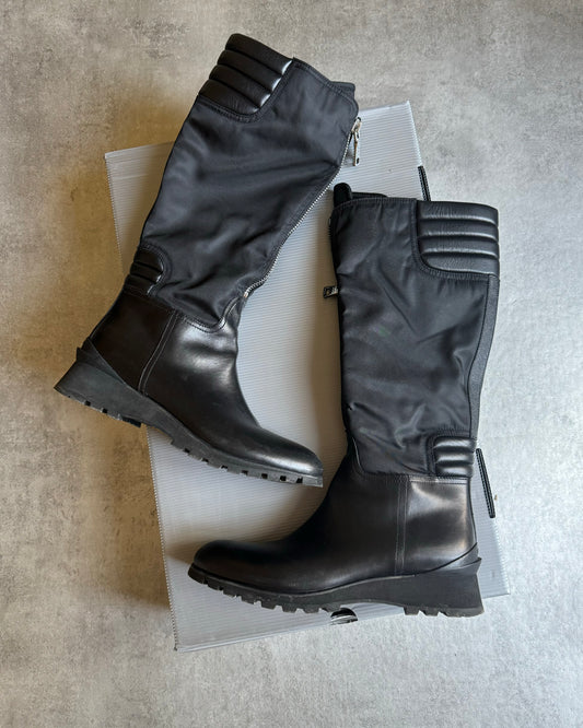 2000s Prada Black Biker Leather Moto Boots (41) - 1