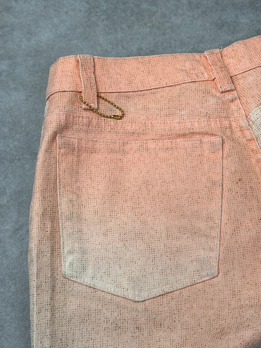 SS2001 Roberto Cavalli Peach Desi Princess Eye Rose Jeans fBBjCuVy 7