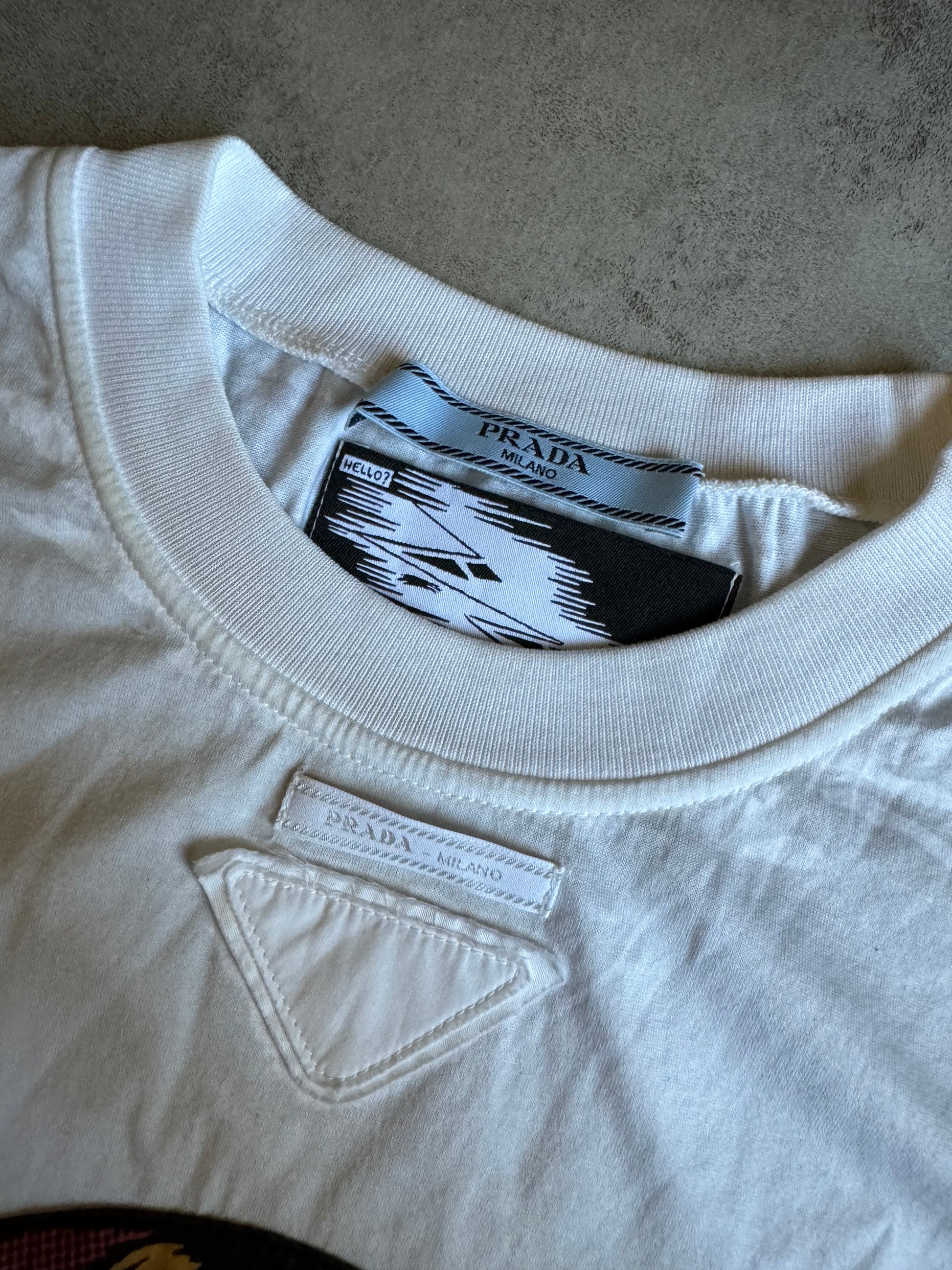 SS2018 Prada White Graphic Tee (S) - 5