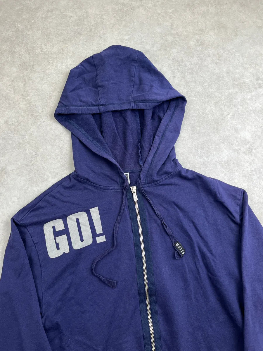 Moschino Purple Go Slogan Logo Zip-Up Hoodie fGRAAdsu 5