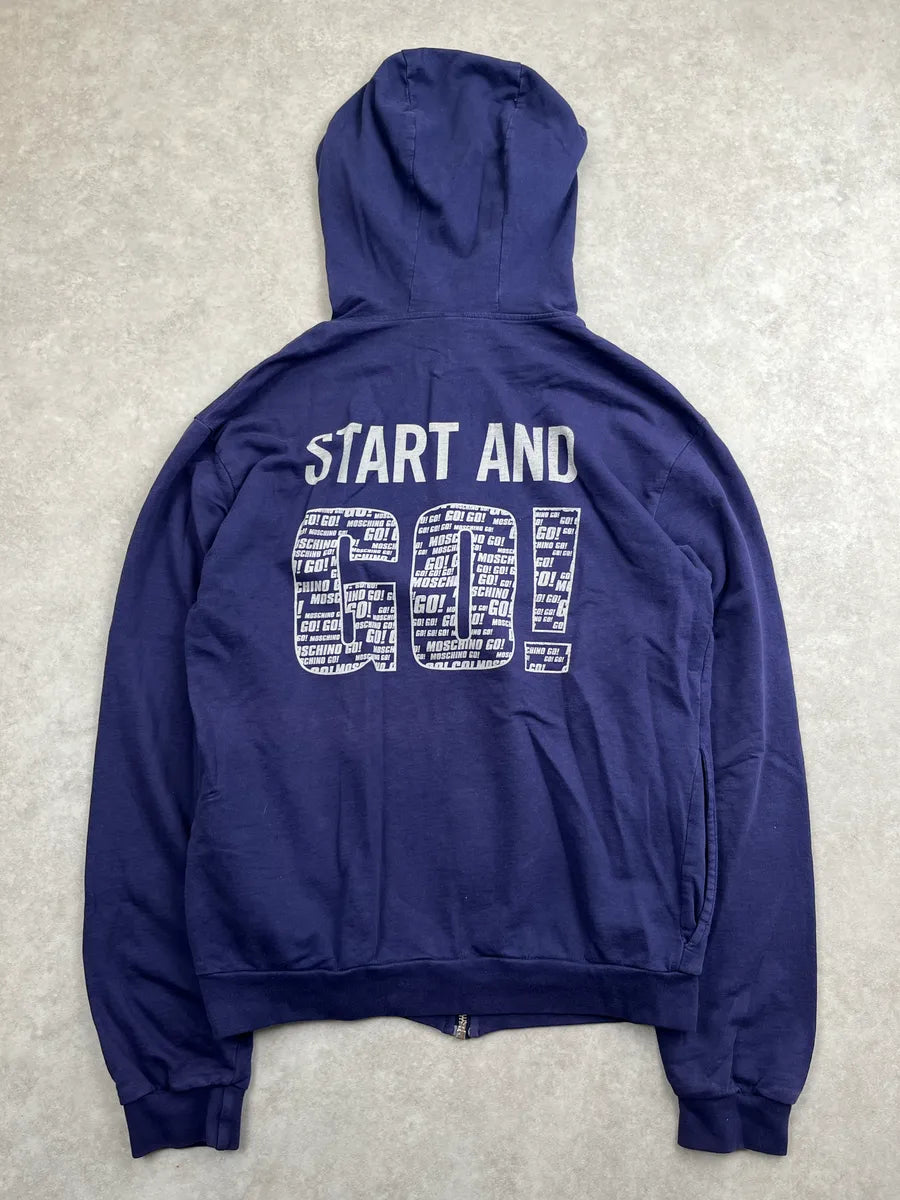 Moschino Purple Go Slogan Logo Zip-Up Hoodie fGRAAdsu 4