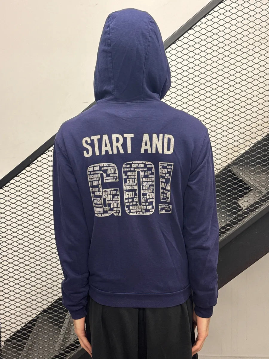 Moschino Purple Go Slogan Logo Zip-Up Hoodie fGRAAdsu 2
