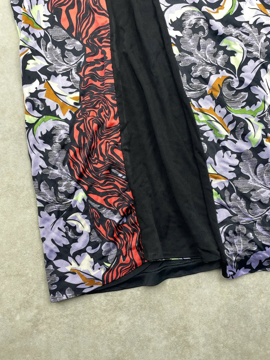 SS2012 Balenciaga Black Baroque Leaf Print Contrast Panel Top fJrDcYic 5