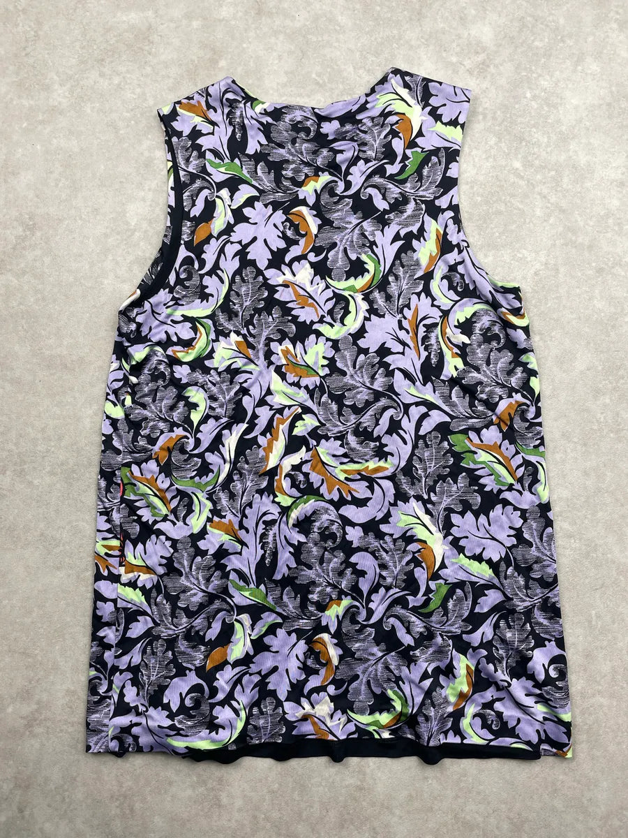 SS2012 Balenciaga Black Baroque Leaf Print Contrast Panel Top fJrDcYic 4