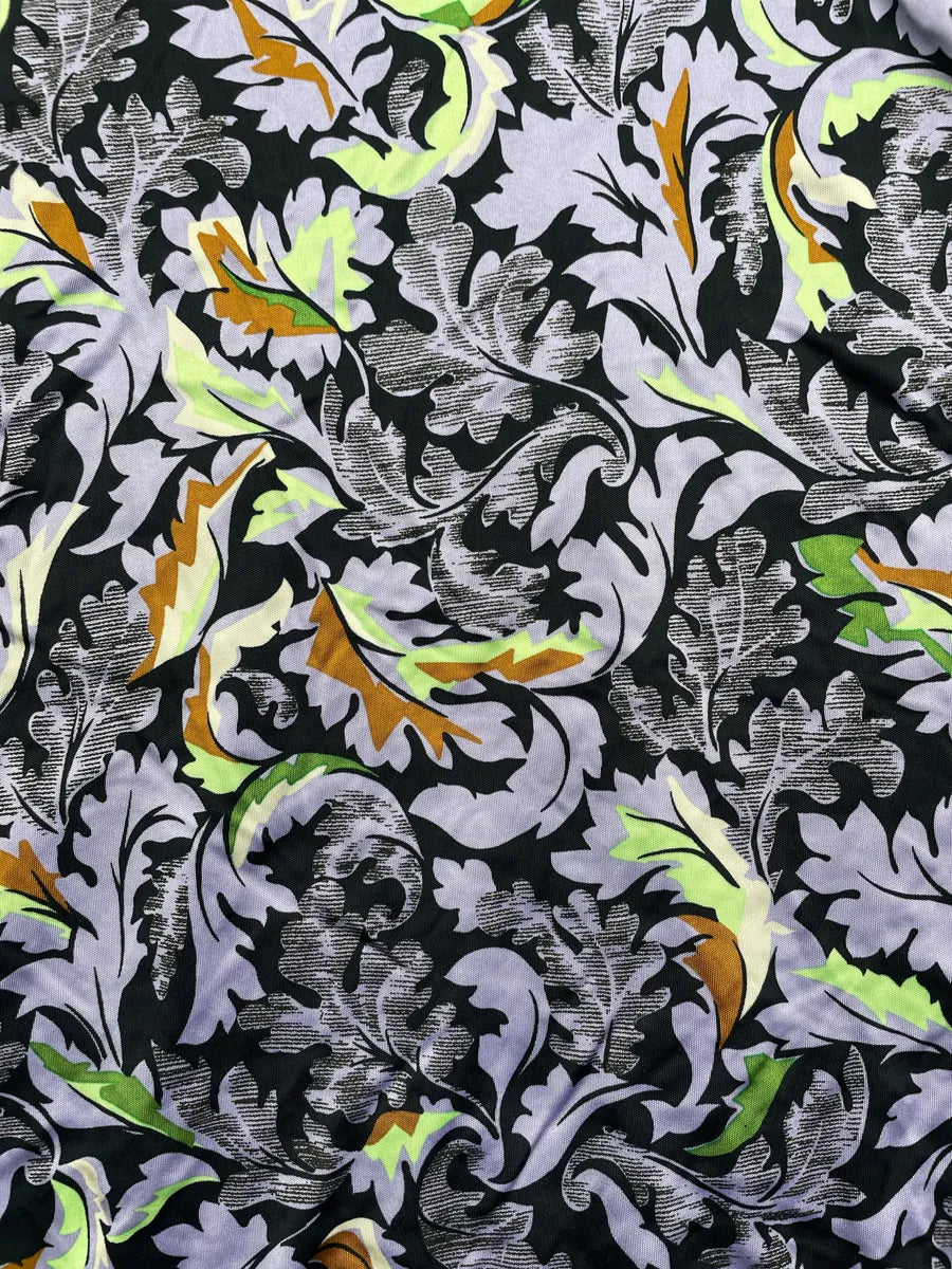 SS2012 Balenciaga Black Baroque Leaf Print Contrast Panel Top fJrDcYic 7