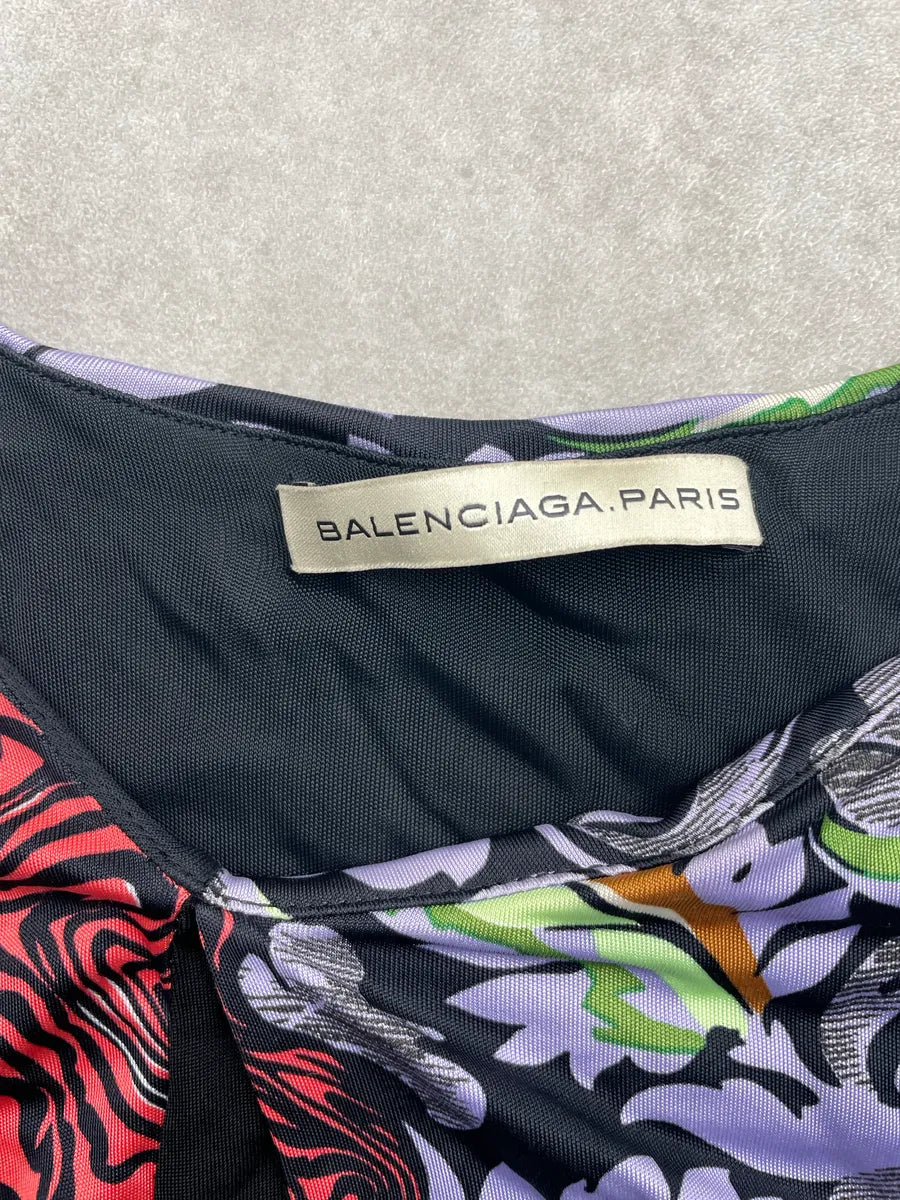 SS2012 Balenciaga Black Baroque Leaf Print Contrast Panel Top fJrDcYic 8
