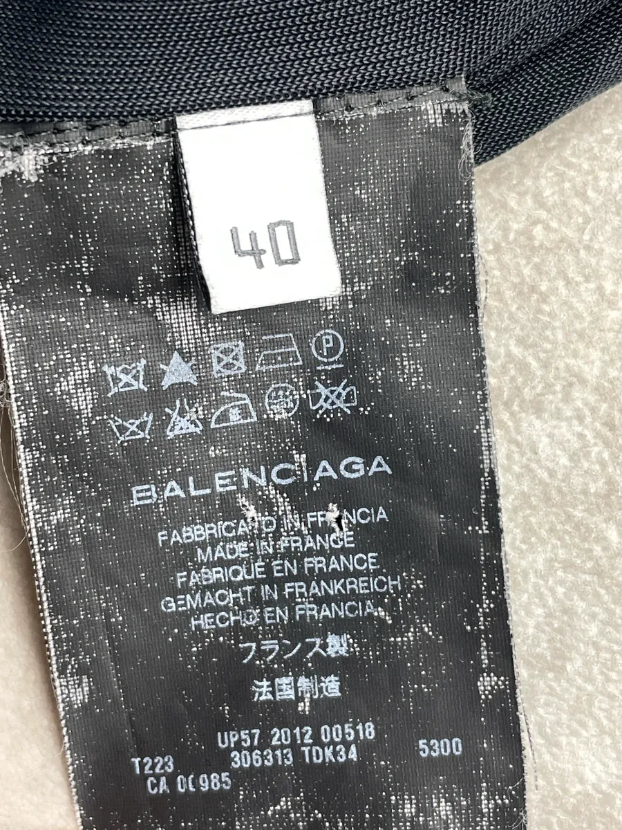 SS2012 Balenciaga Black Baroque Leaf Print Contrast Panel Top fJrDcYic 9