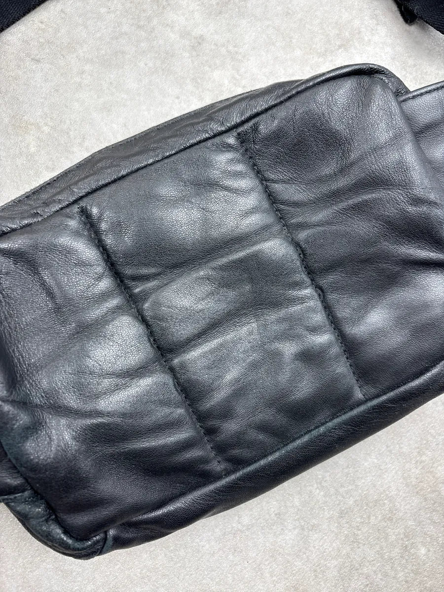 2000s Bottega Veneta Black Woven Leather Intrecciato CrossBody Bag fOhugIFw 4