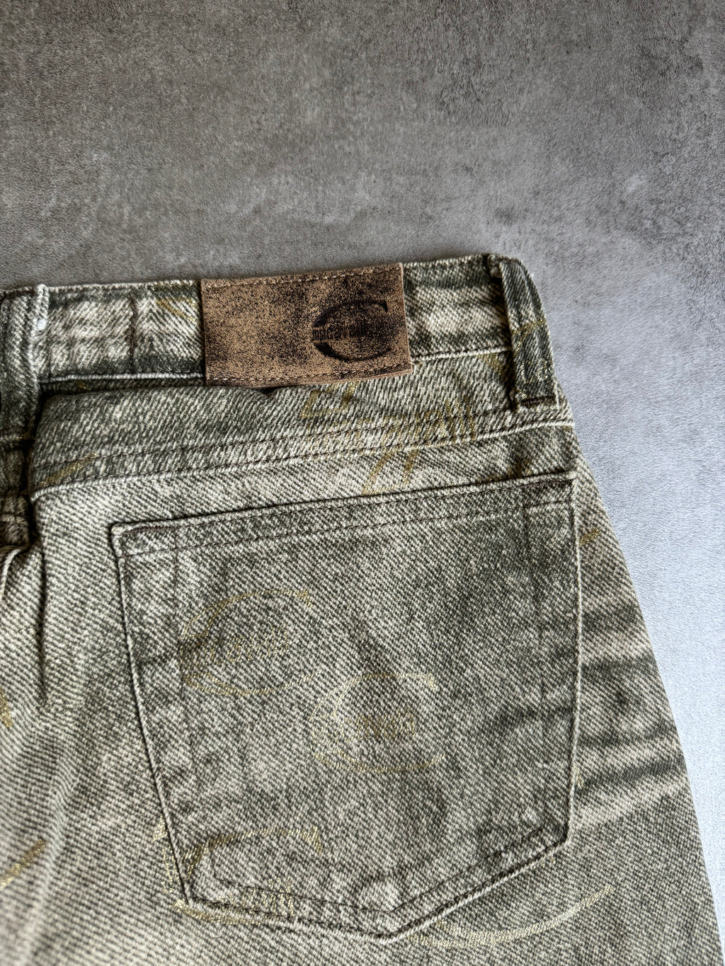 AW2003 Cavalli Propaganda Logo Faded Olive Archive Pants (XS) - 3