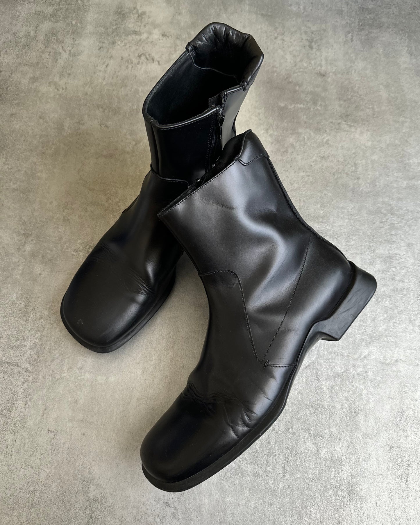 FW1999 Prada Black Leather Derby High Boots (43) - 2