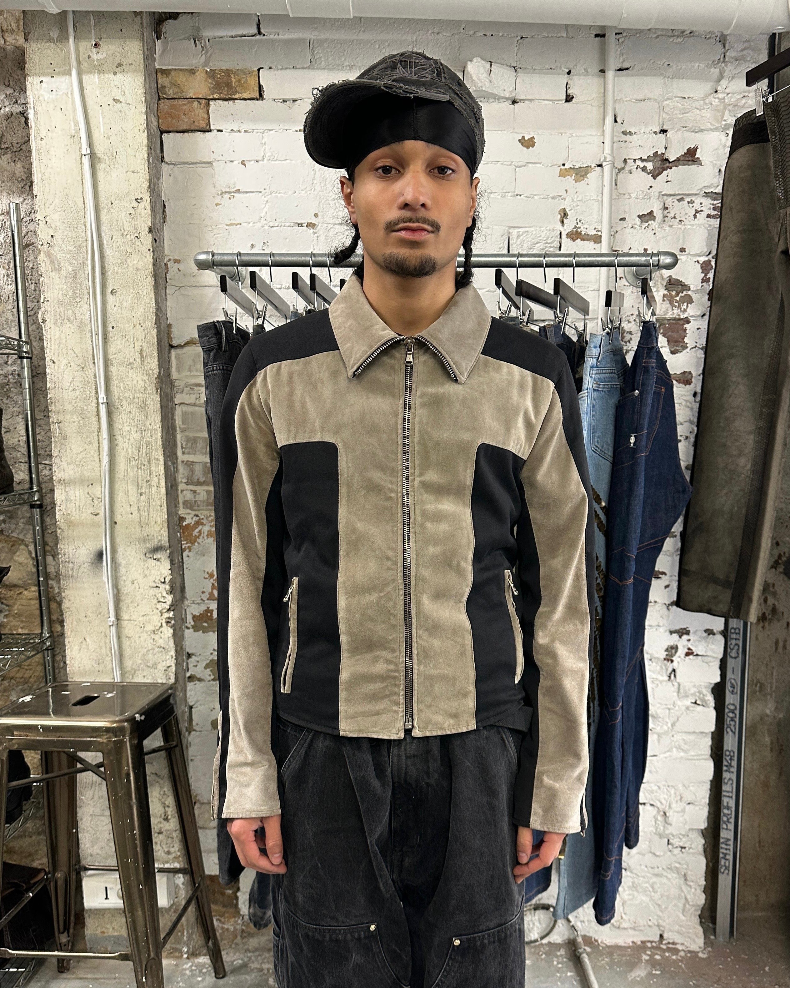 2000s Dolce & Gabbana Cross Suede Hybrid Architectural Jacket  (M) - 2