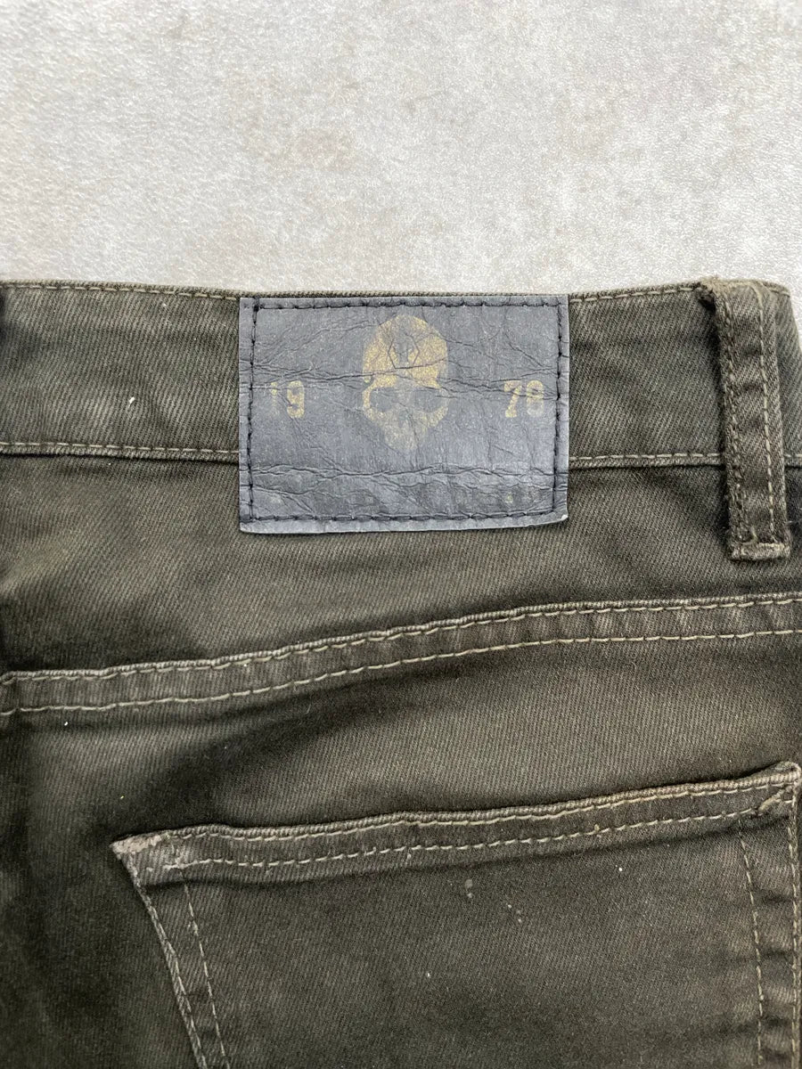 Philipp Plein Olive Denim Distressed Knee-Rip Jeans fXasWdyo 13