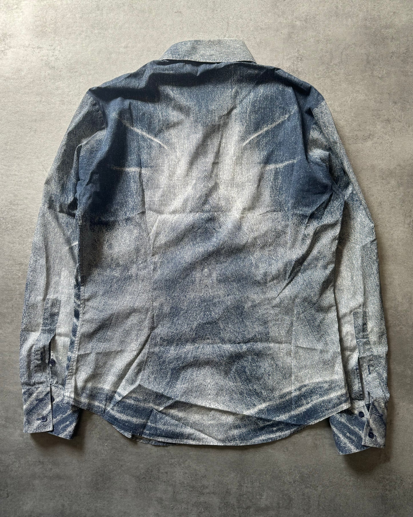 SS2004 Cavalli Blue Electric Faded Shirt (L) - 4