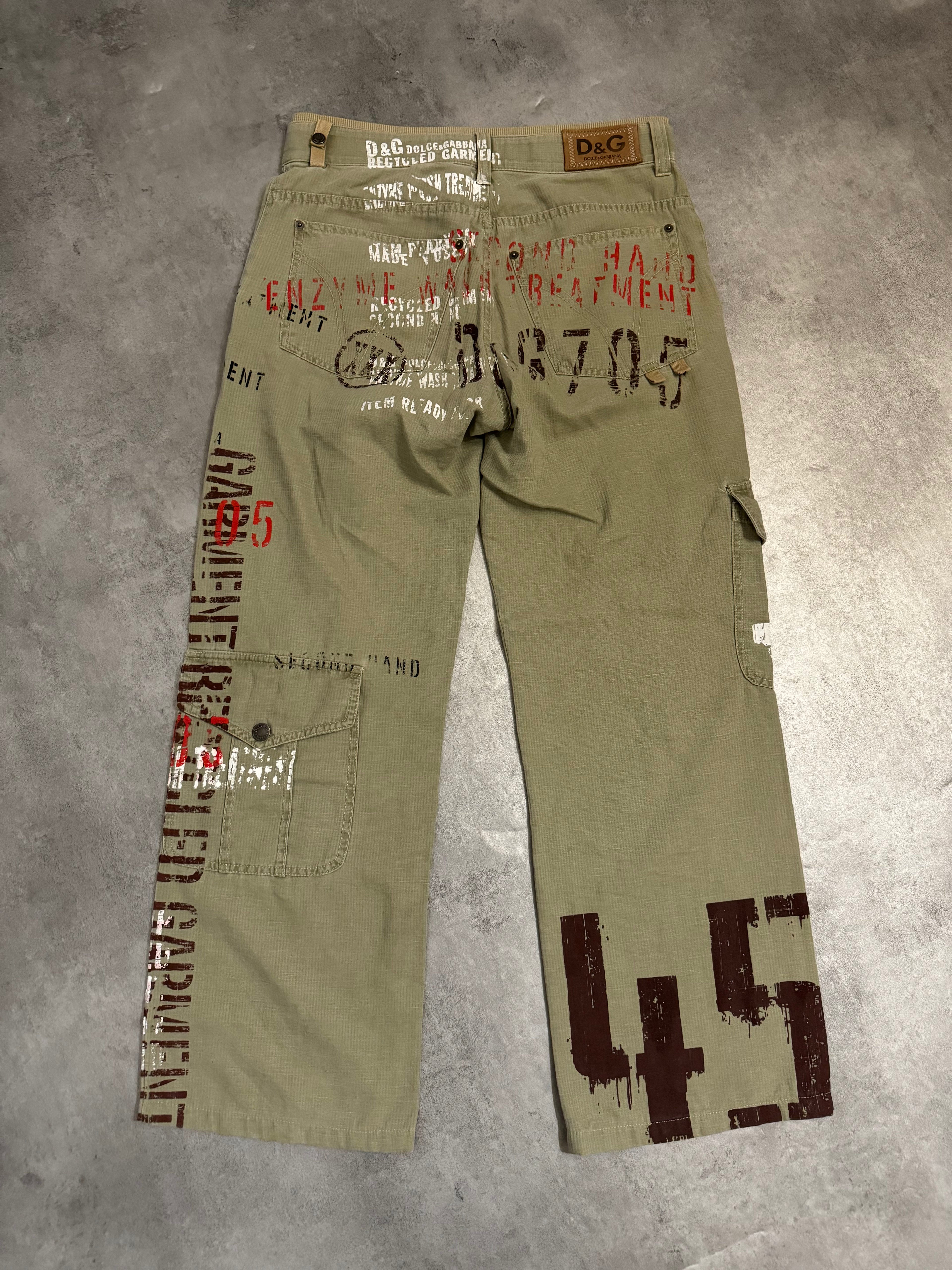 SS2005 Dolce & Gabbana Utilitarian Naval Green Cargo Pants (M) - 2
