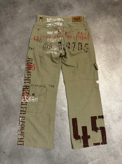 SS2005 Dolce & Gabbana Utilitarian Naval Green Cargo Pants (M) - 2